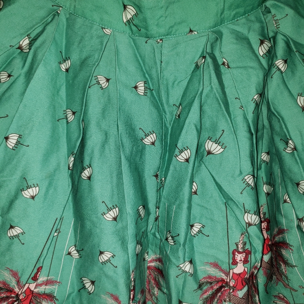 Turquoise & Pink- •Handmade• | Retro Pleated Skirt - Picture 4 of 8